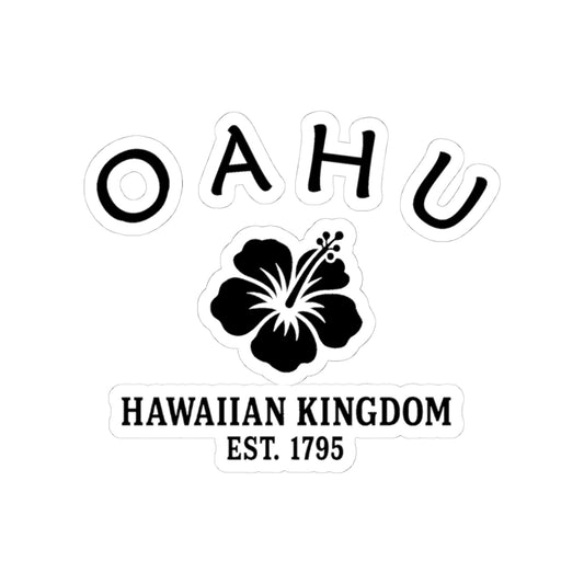 Oahu Hawaii Vintage Retro Vinyl Sticker - Black Logo