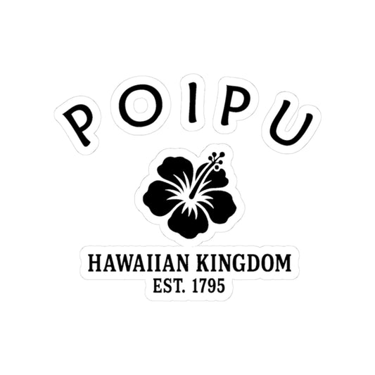 Poipu Hawaii Vintage Retro Vinyl Sticker - Black Logo