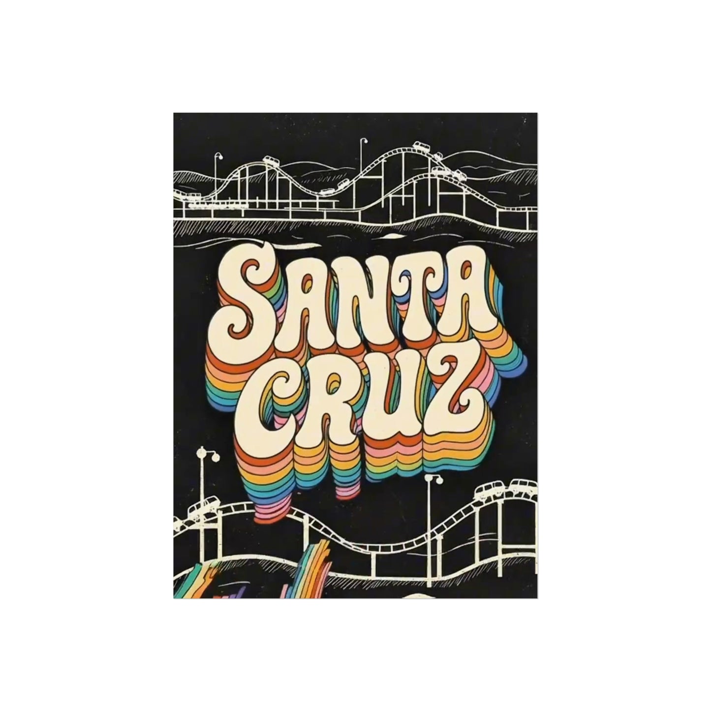 Santa Cruz California Vintage Retro Giclée Print Art Series Poster