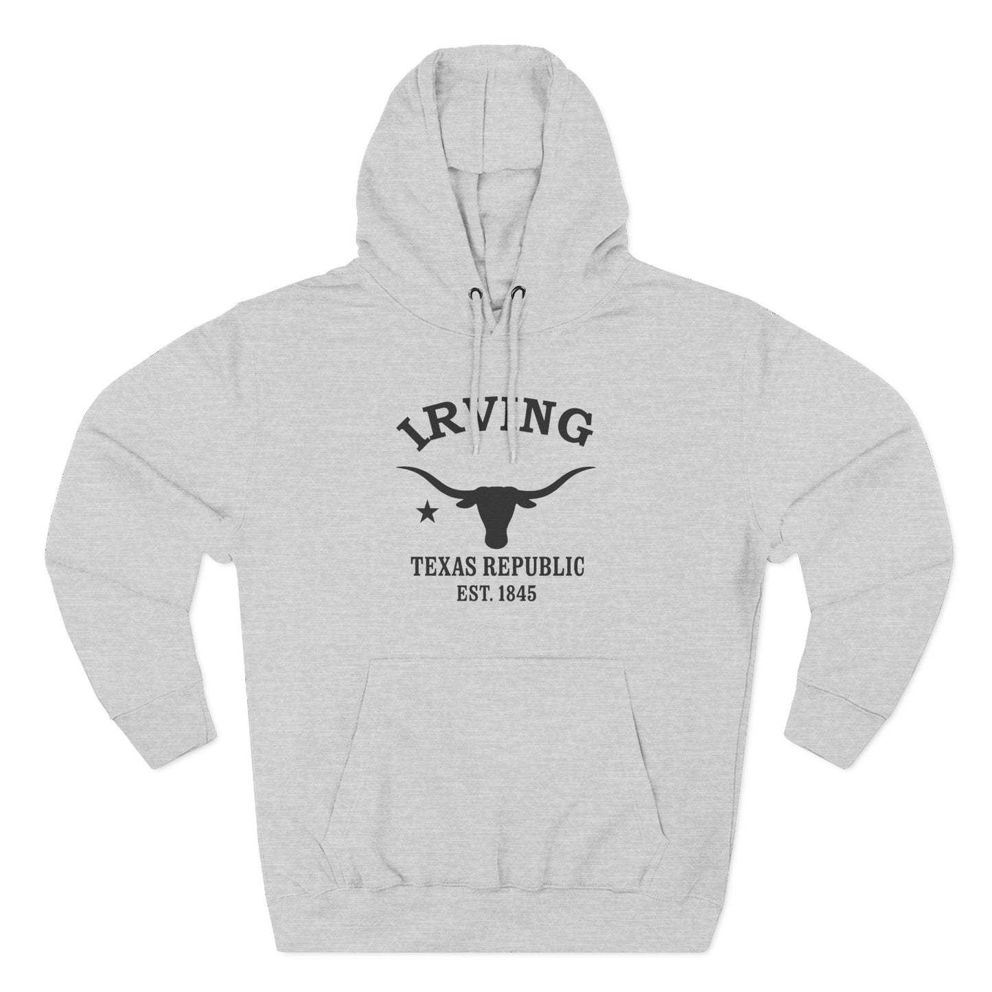 Irving Texas Vintage Retro Unisex Heavy Cotton Hoodie - Black Logo
