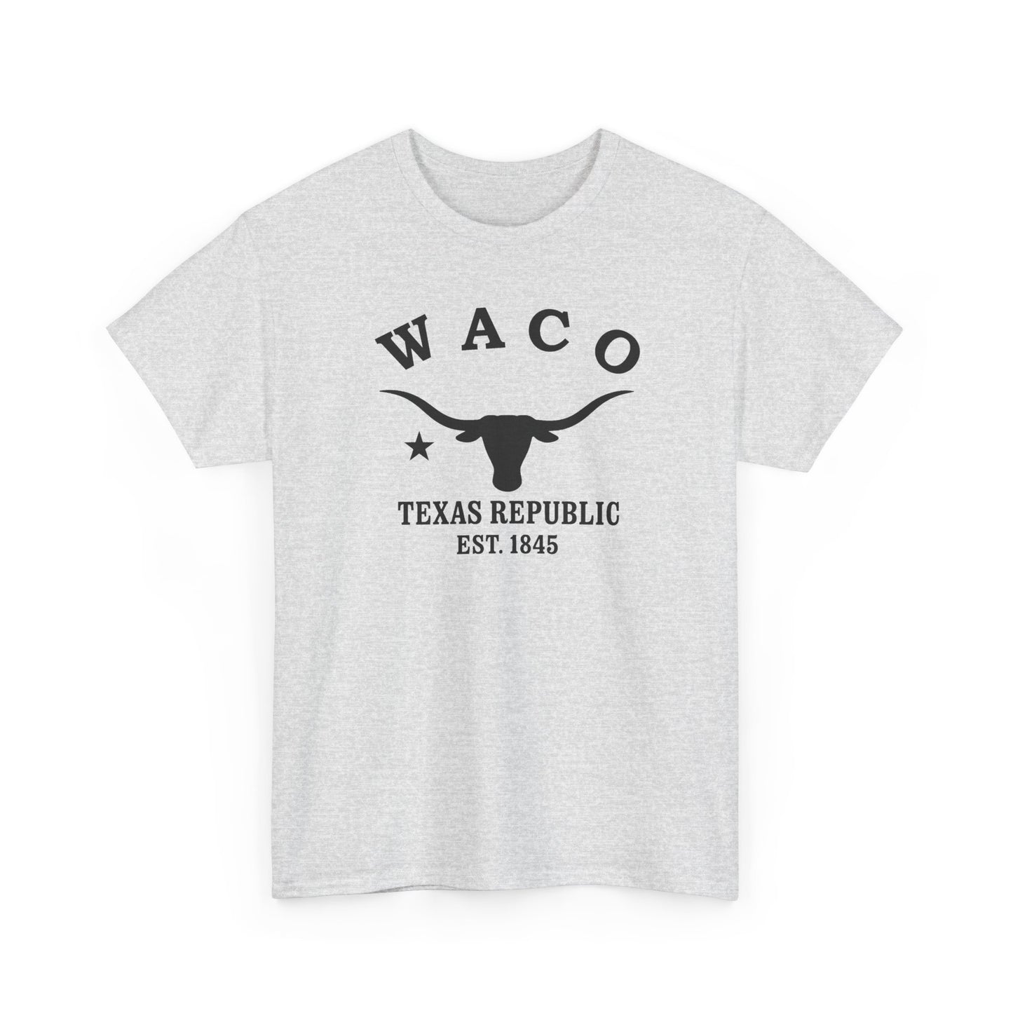 Waco Texas Vintage Retro Unisex Heavy Cotton Tee - Black Logo