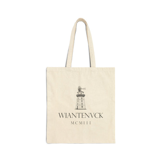 Wiantenuck Canvas Cotton Vintage Retro Tote Bag - Black Logo
