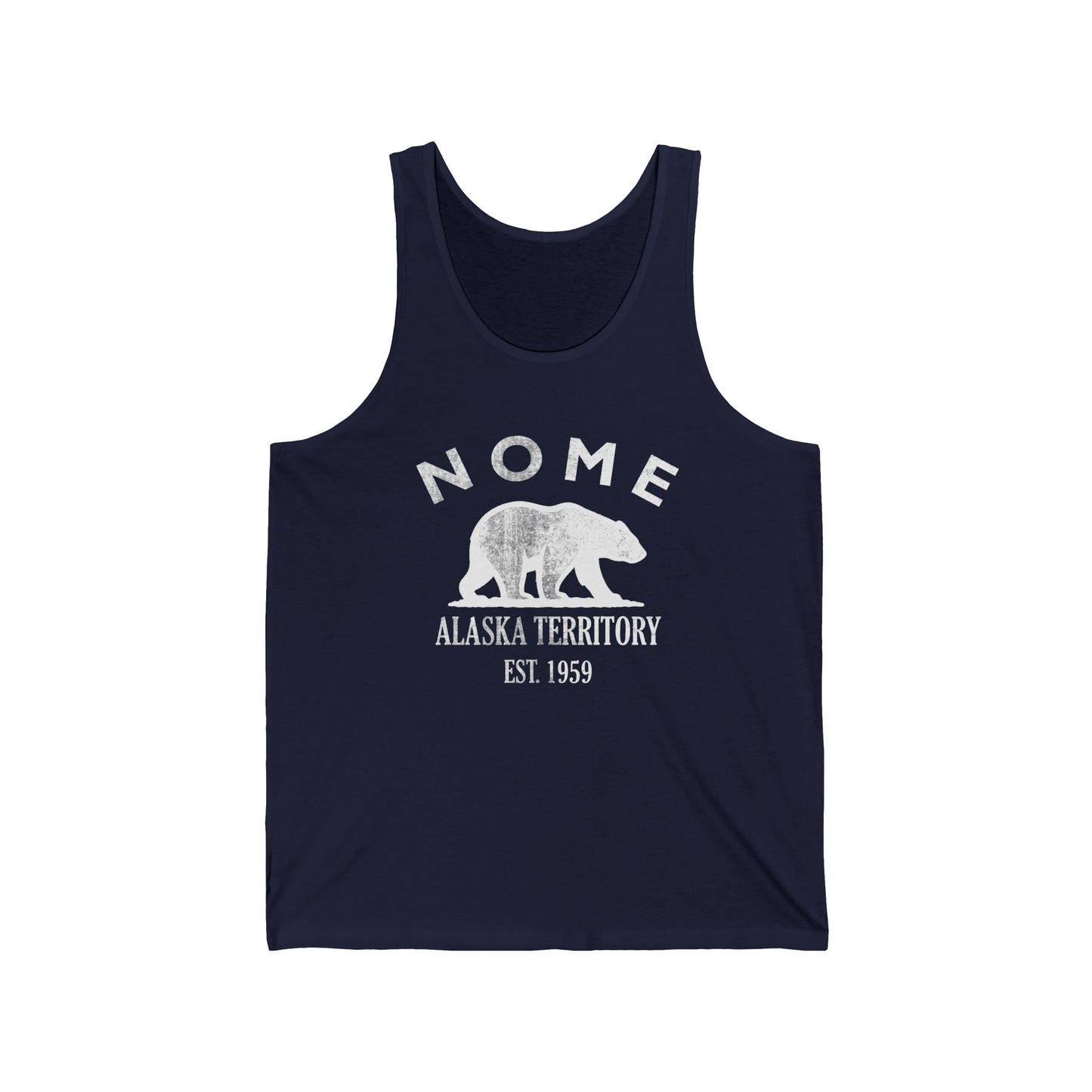 Nome Alaska Unisex Cotton Jersey Tank Top - White Logo