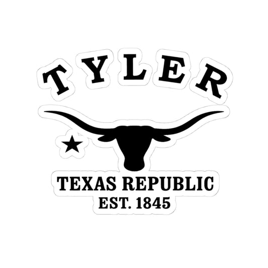 Tyler Texas Vintage Retro Vinyl Sticker - Black Logo