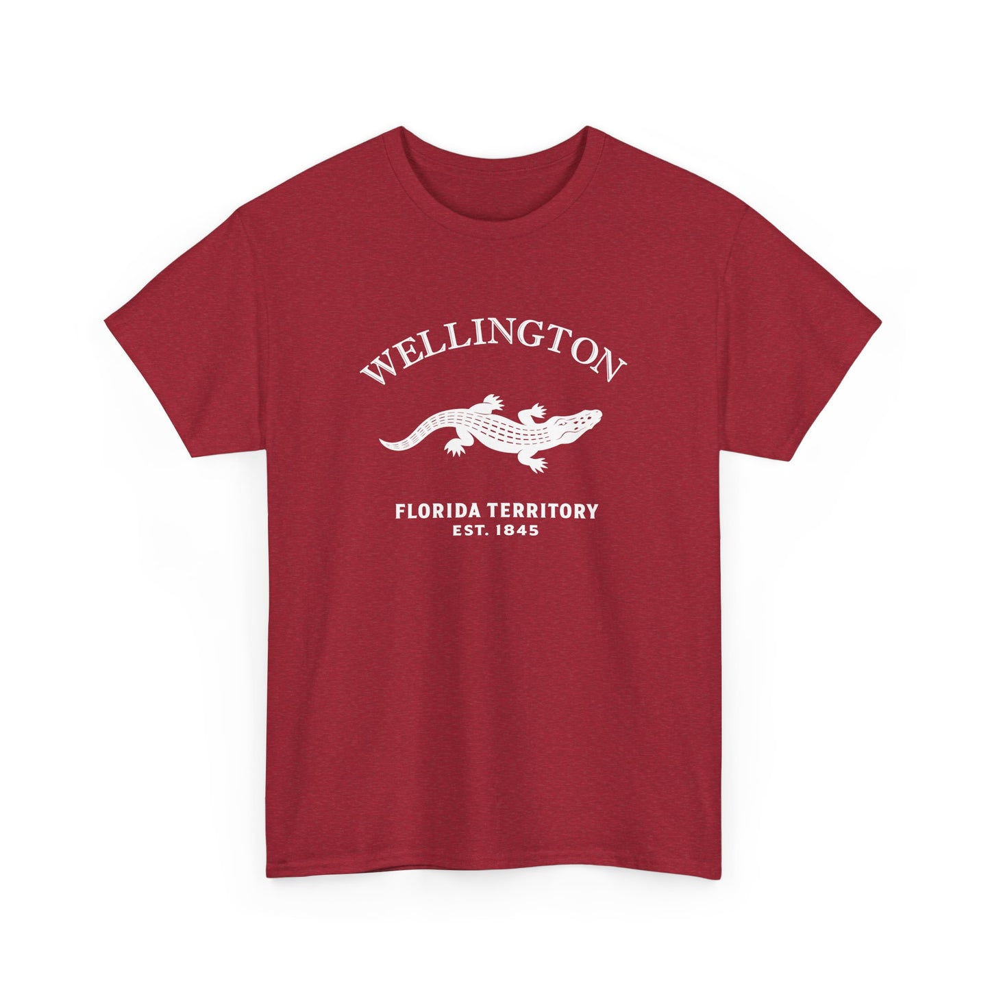 Wellington Florida Vintage Retro Unisex Heavy Cotton Tee - White Logo