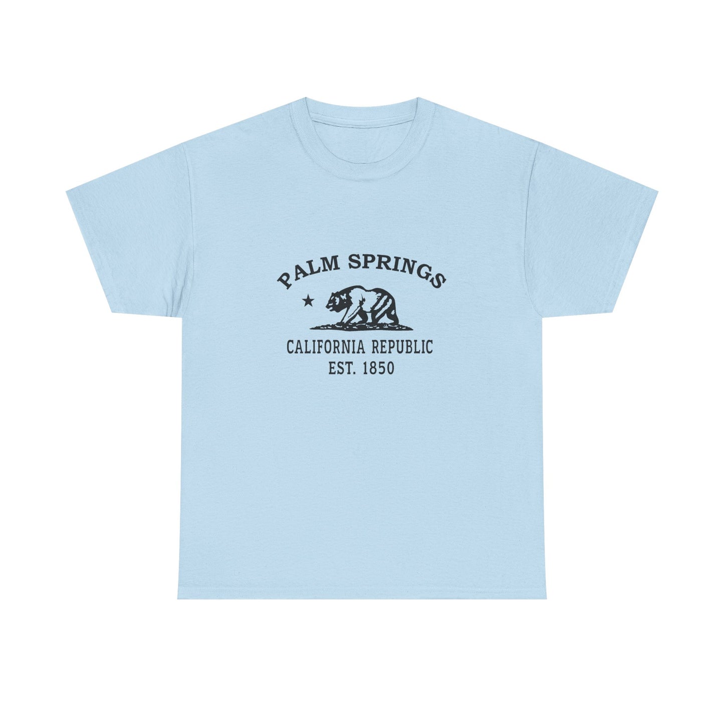 Palm Springs California Vintage Retro Unisex Heavy Cotton Tee - Black Logo