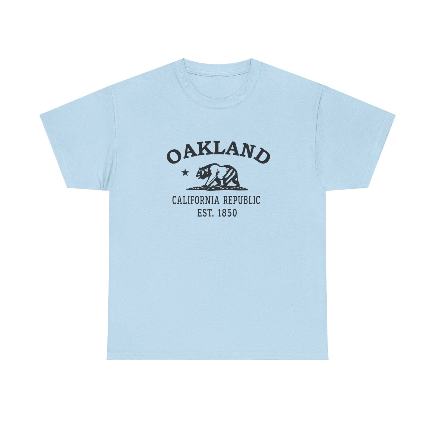 Oakland California Vintage Retro Unisex Heavy Cotton Tee - Black Logo