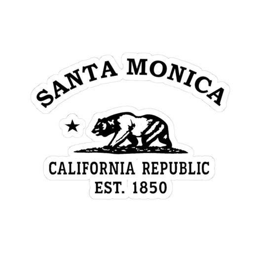 Santa Monica California Vintage Retro Vinyl Sticker - Black Logo