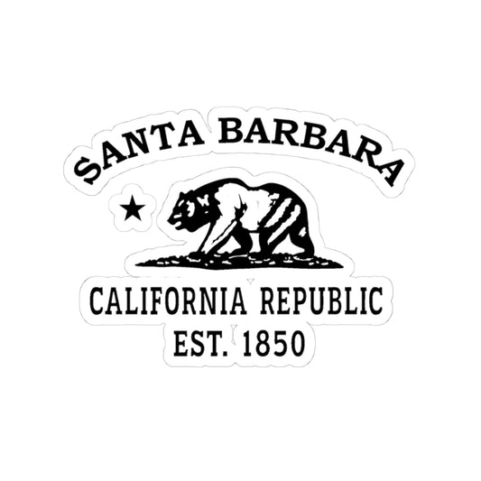 Santa Barbara California Vintage Retro Vinyl Sticker - Black Logo