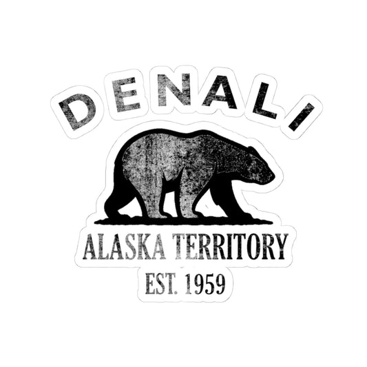 Denali Alaska Vintage Retro Vinyl Sticker - Black Logo