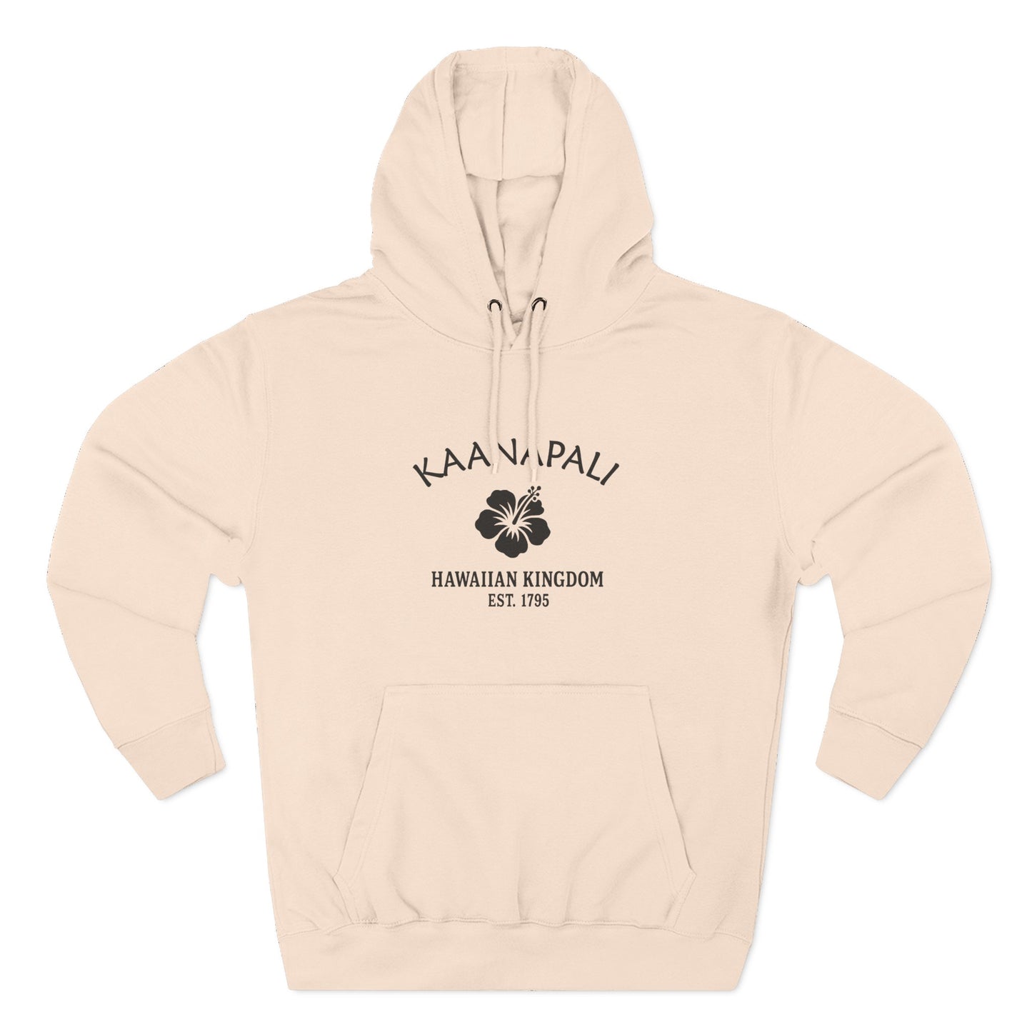 Kaanapali Hawaii Vintage Retro Unisex Heavy Cotton Hoodie - Black Logo