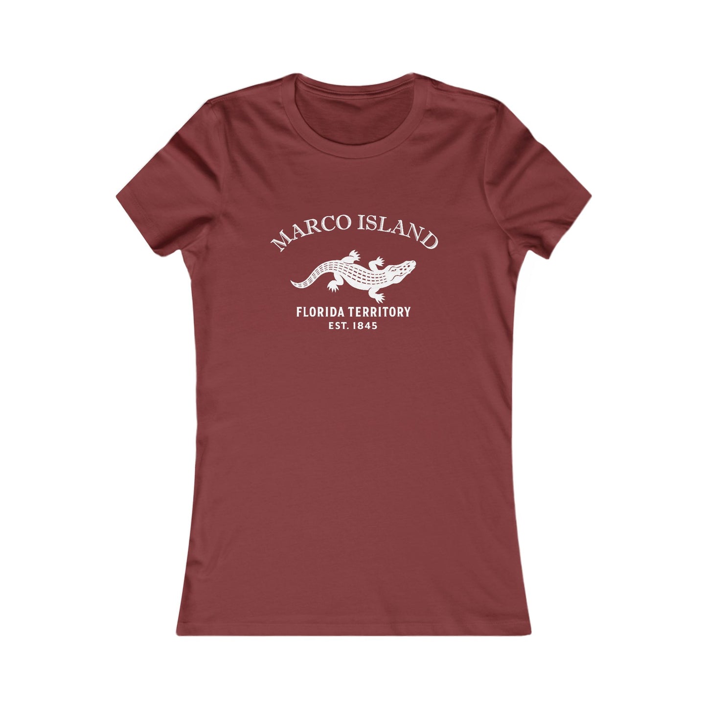 Marco Island Florida Vintage Retro Womens Fitted Ringspun Cotton Tee - White Logo