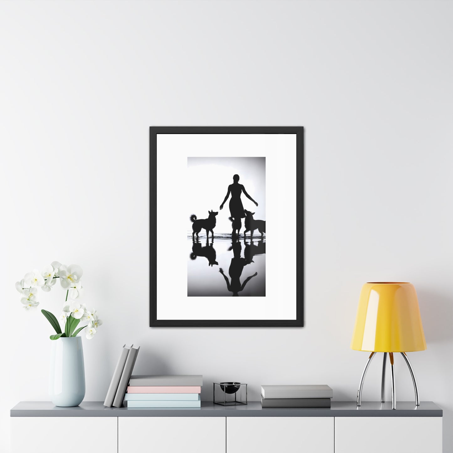 Between Two Hounds Portrait - Tide & Light Series Framed Poster