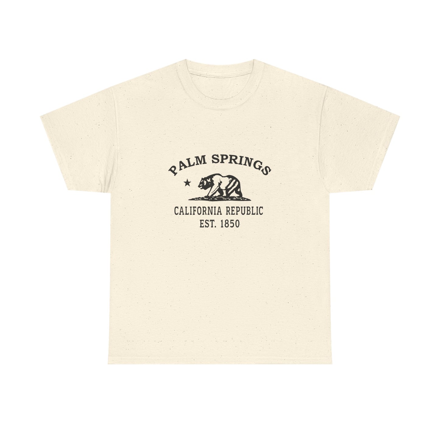 Palm Springs California Vintage Retro Unisex Heavy Cotton Tee - Black Logo