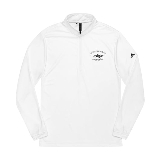 Daytona Beach Florida Vintage Retro Quarter-Zip Embroidered Pullover - Black Logo