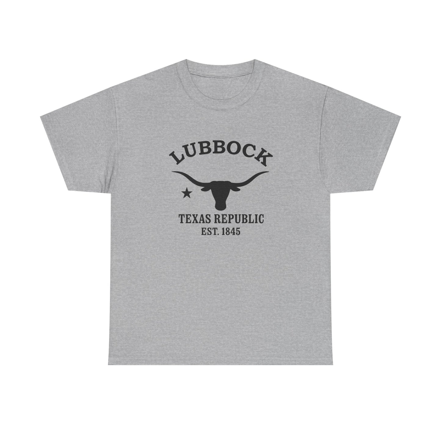 Lubbock Texas Vintage Retro Unisex Heavy Cotton Tee - Black Logo