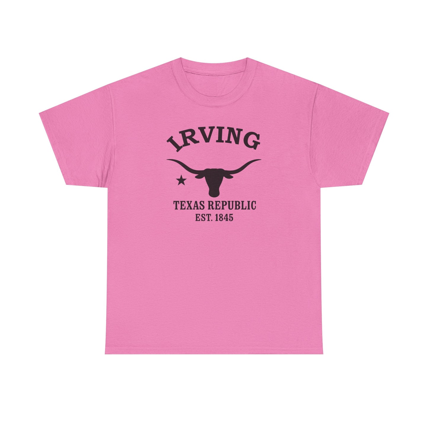 Irving Texas Vintage Retro Unisex Heavy Cotton Tee - Black Logo