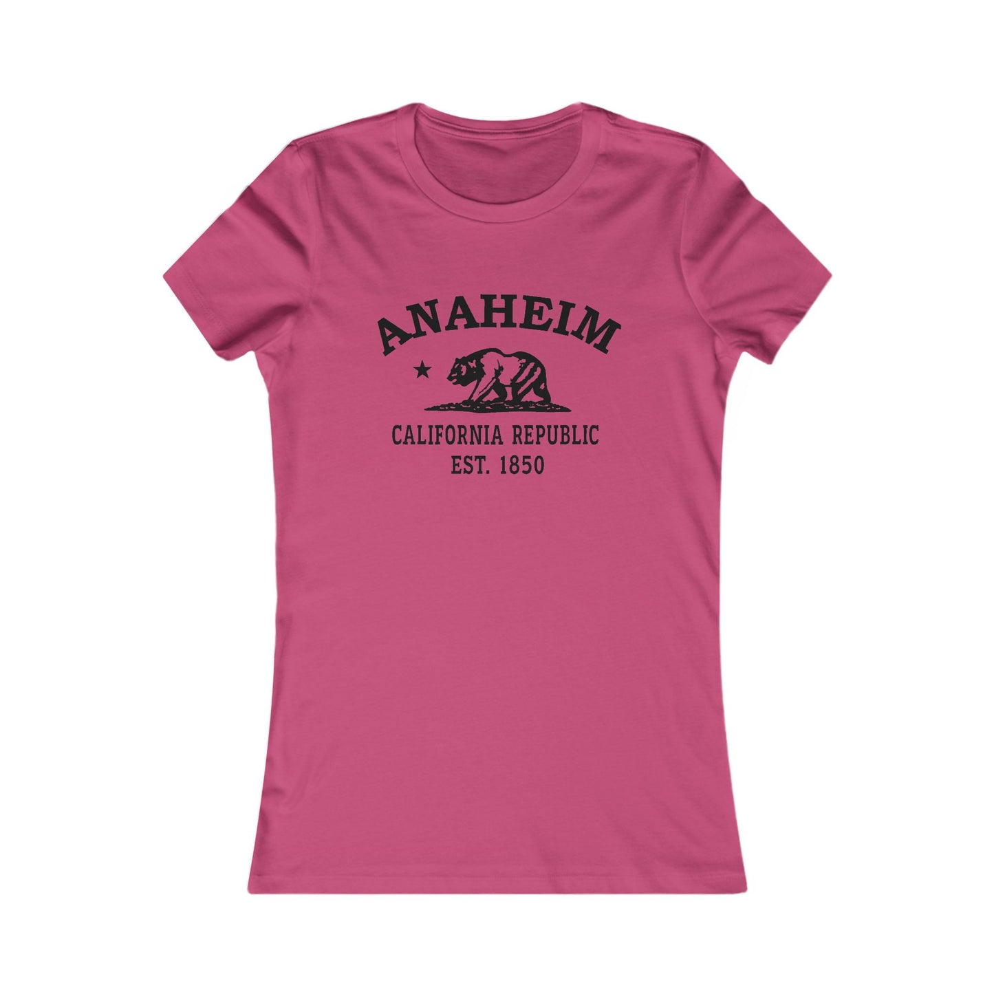 Anaheim California Ringspun Cotten Fitted Vintage Retro Womens Tee - Black Logo