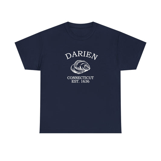 Darien Connecticut Vintage Retro Unisex Heavy Cotton Tee - White Logo