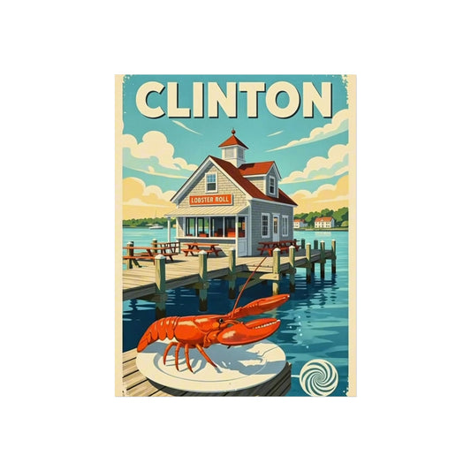 Clinton Connecticut Vintage Retro Giclée Print Art Series Poster