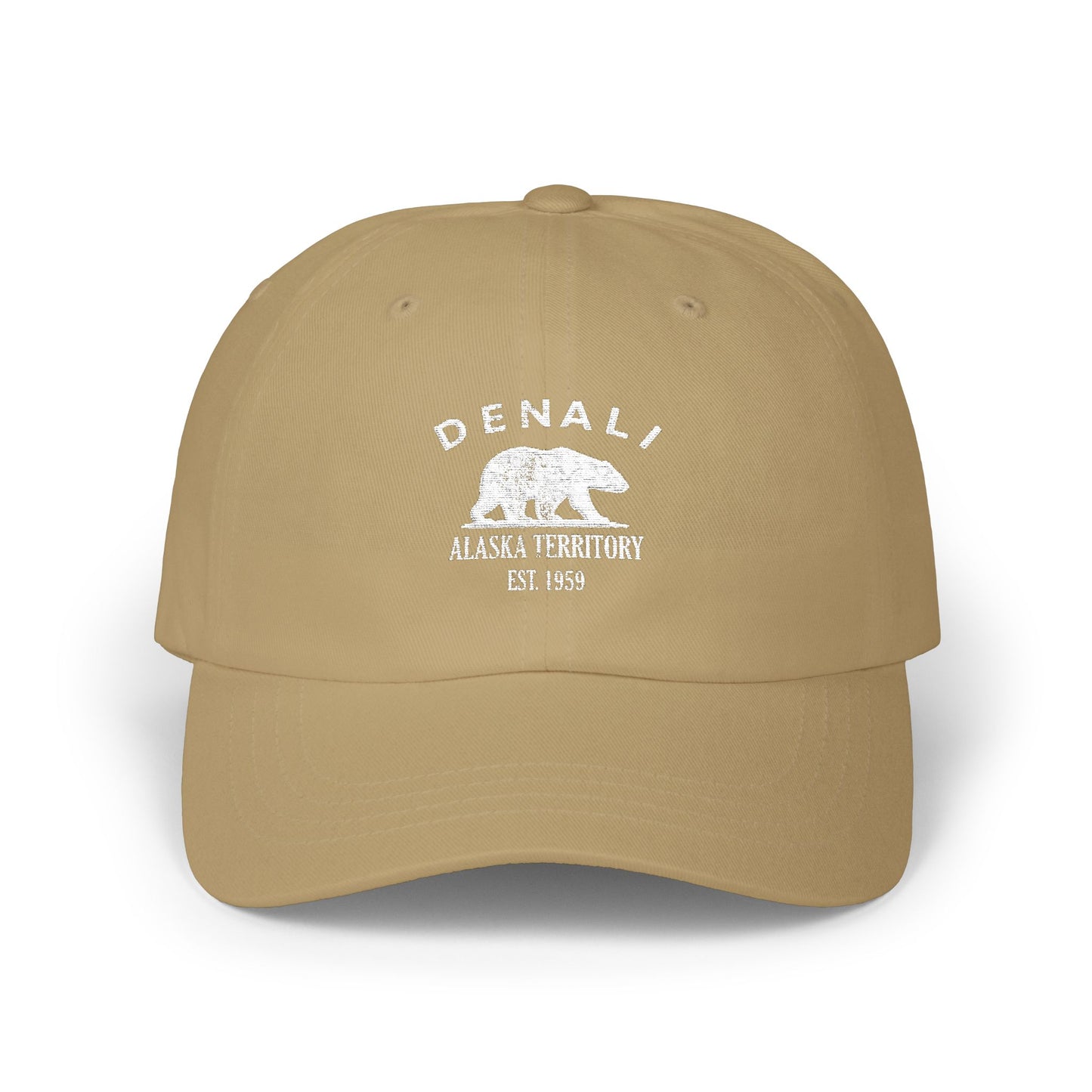 Denali Alaska Vintage Retro Embroidered Cotton Cap - White Logo
