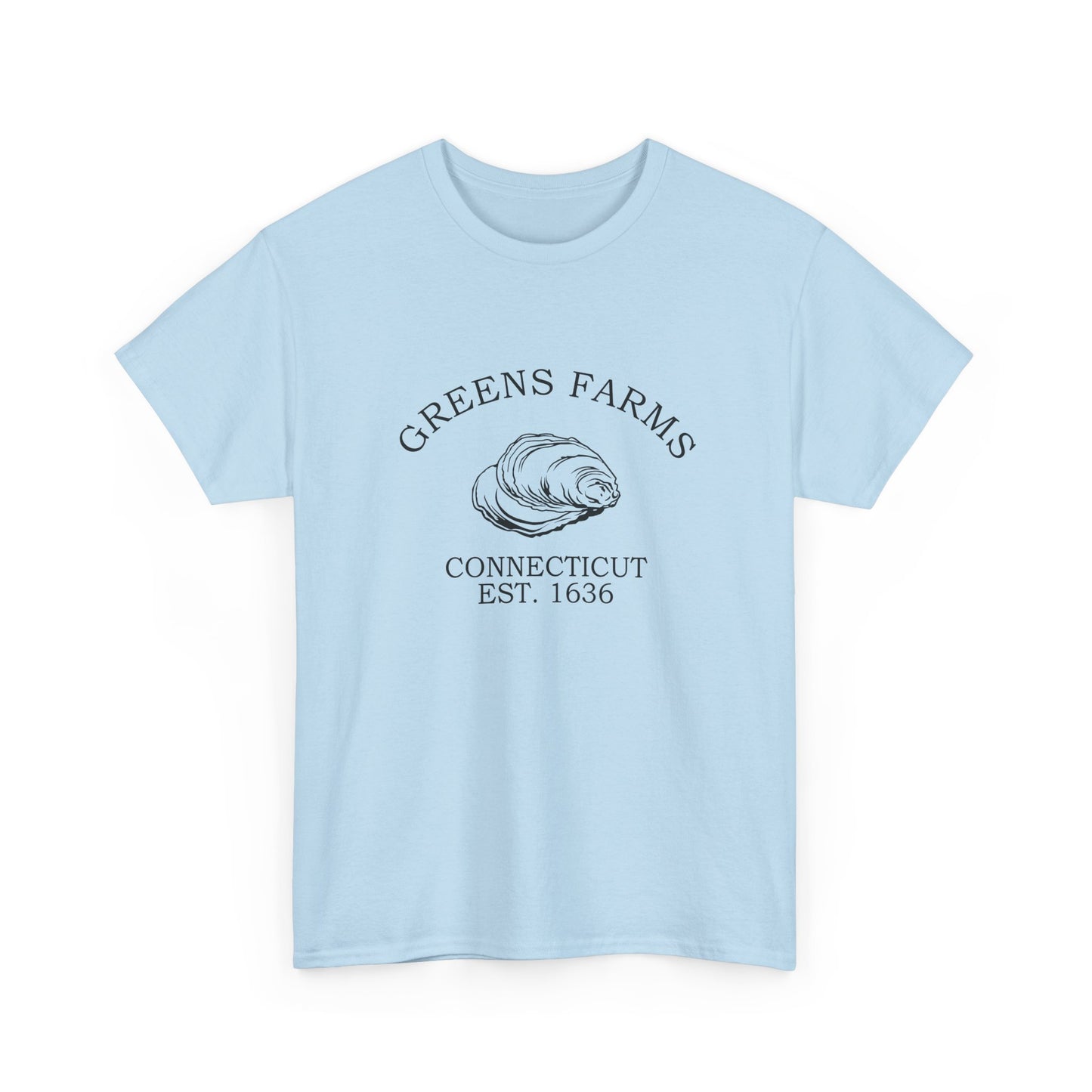 Greens Farms Connecticut Vintage Retro Unisex Heavy Cotton Tee - Black Logo