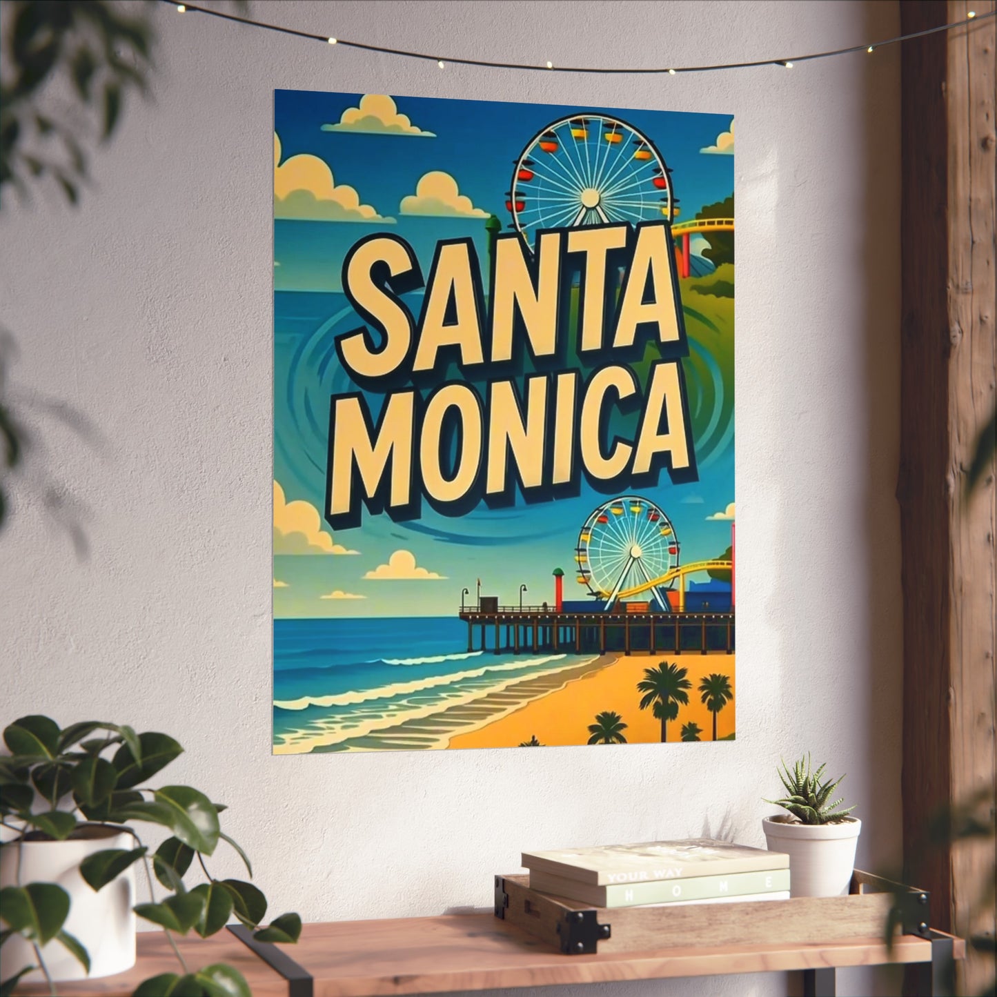 Santa Monica California Vintage Retro Giclée Print Art Series Poster