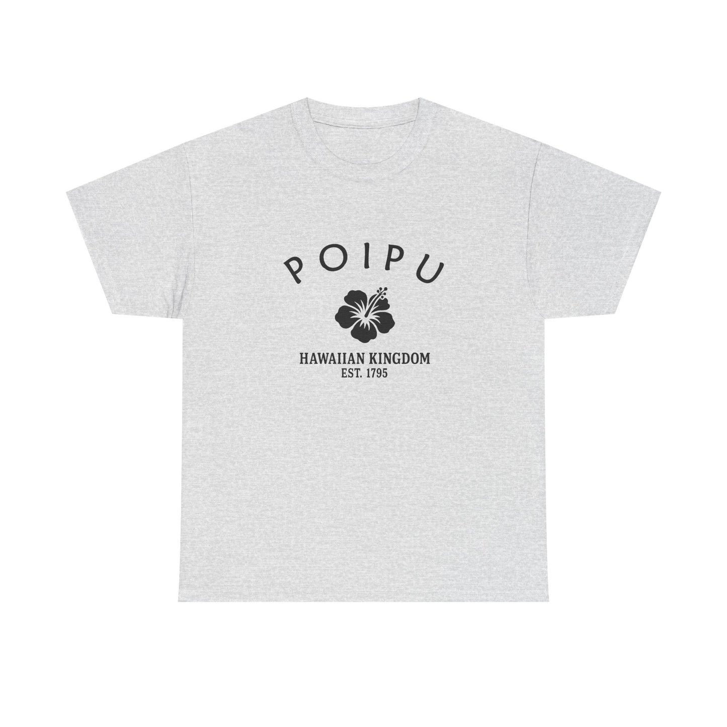 Poipu Hawaii Vintage Retro Unisex Heavy Cotton Tee - Black Logo