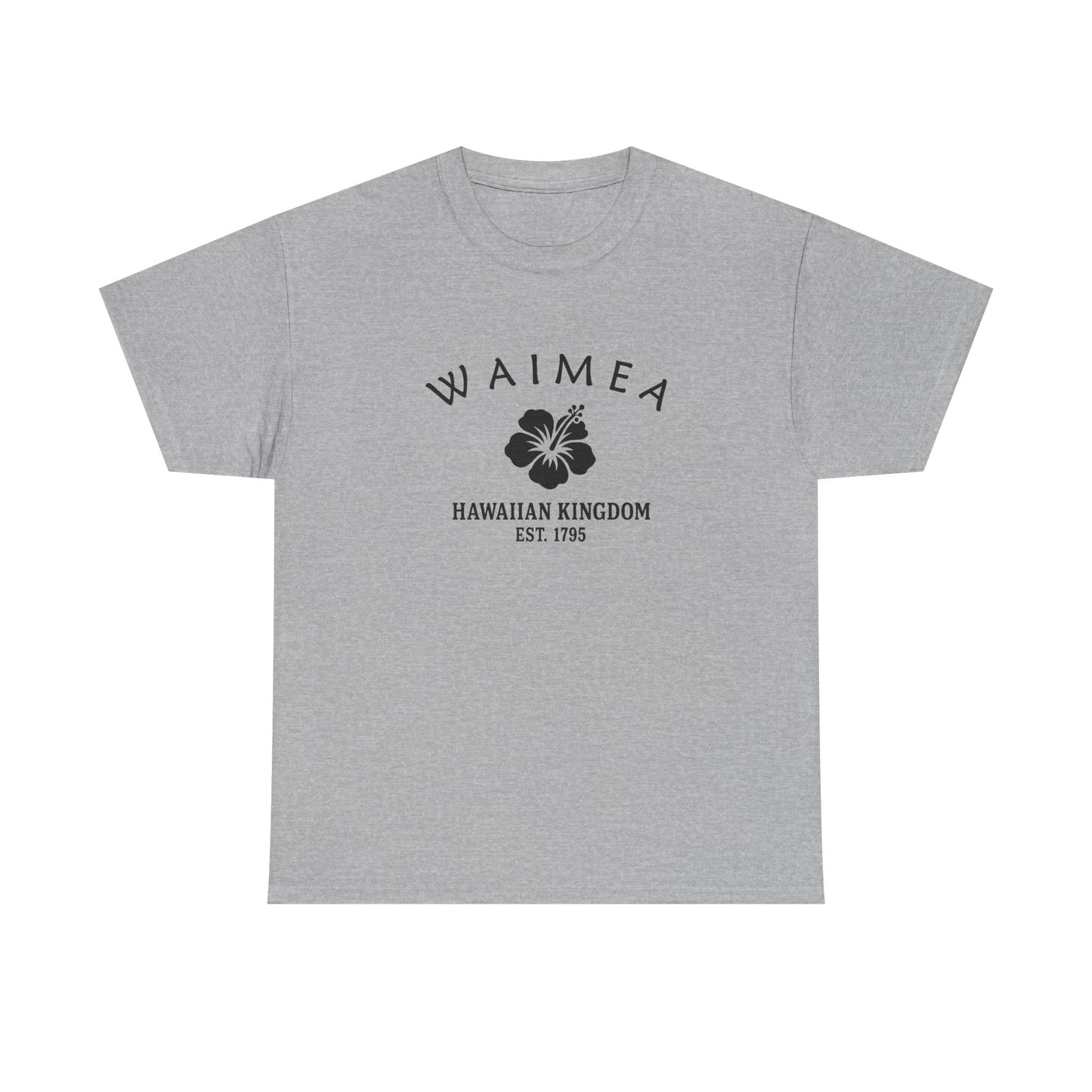 Waimea Hawaii Vintage Retro Unisex Heavy Cotton Tee - Black Logo