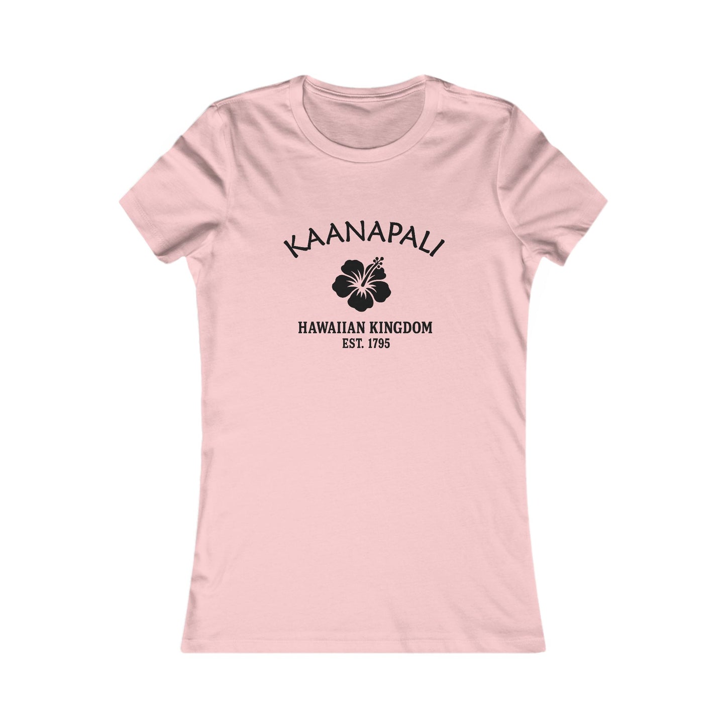 Kaanapali Hawaii Vintage Retro Womens Fitted Ringspun Cotton Tee - Black Logo