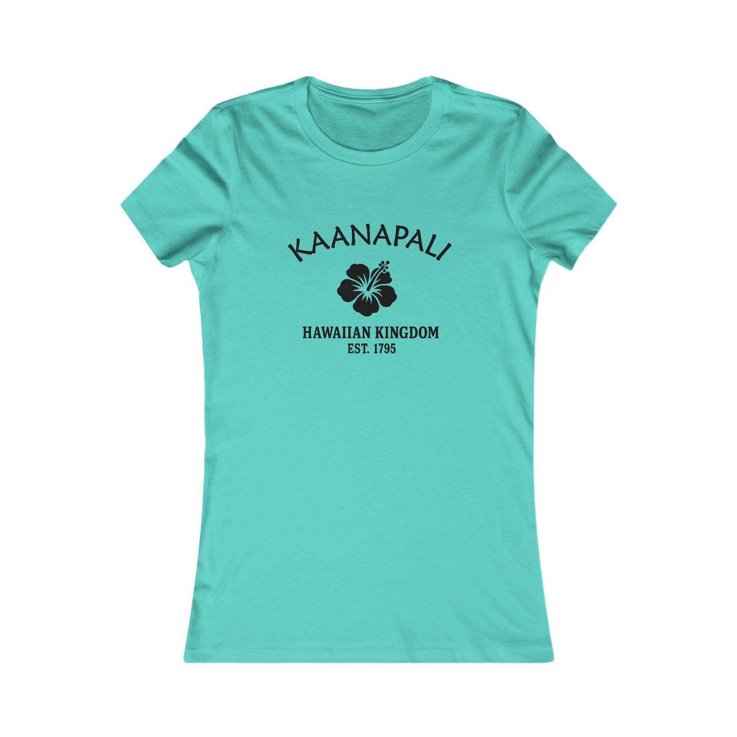 Kaanapali Hawaii Vintage Retro Womens Fitted Ringspun Cotton Tee - Black Logo
