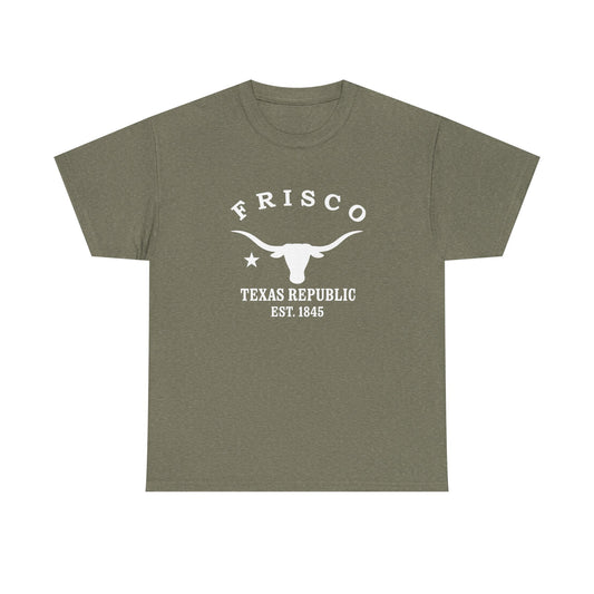 Frisco Texas Vintage Retro Unisex Heavy Cotton Tee - White Logo
