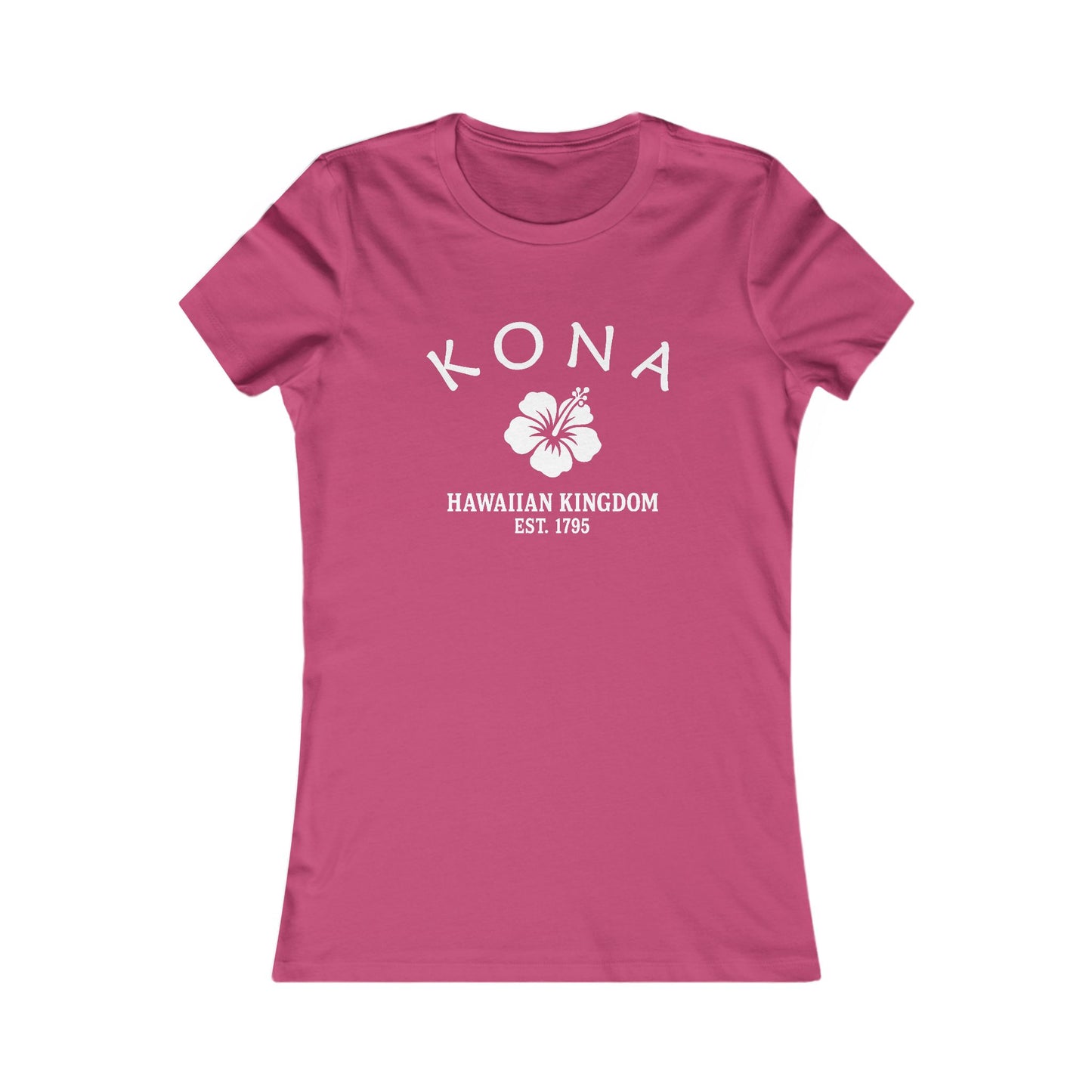 Kona Hawaii Vintage Retro Womens Fitted Ringspun Cotton Tee - White Logo