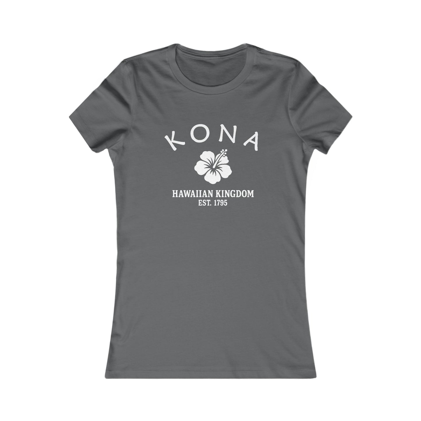 Kona Hawaii Vintage Retro Womens Fitted Ringspun Cotton Tee - White Logo