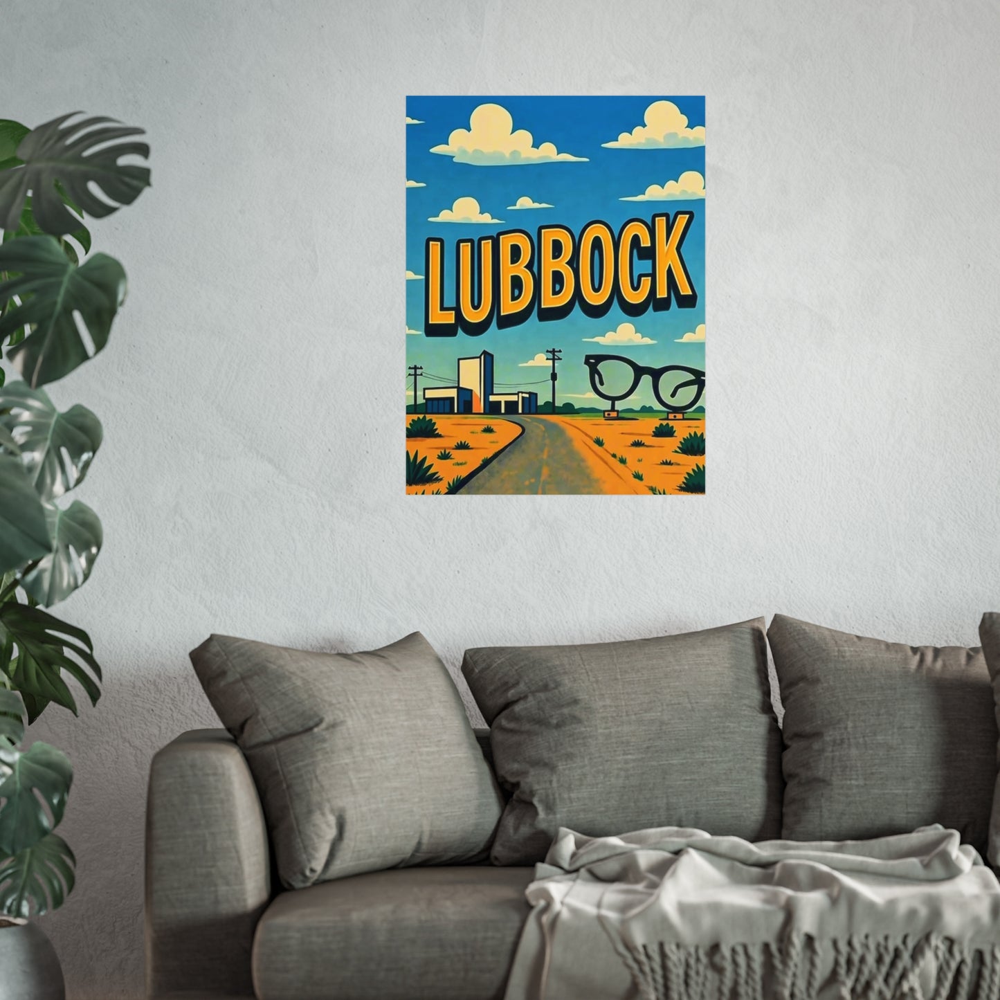 Lubbock Texas Vintage Retro Giclée Print Art Series Poster