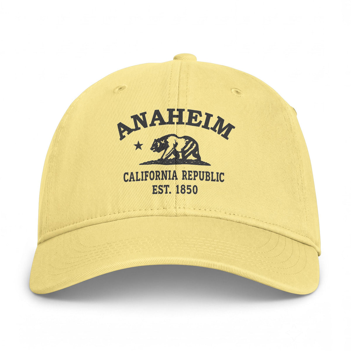 Anaheim California Distressed Cotton Cap - Charcoal Print Logo