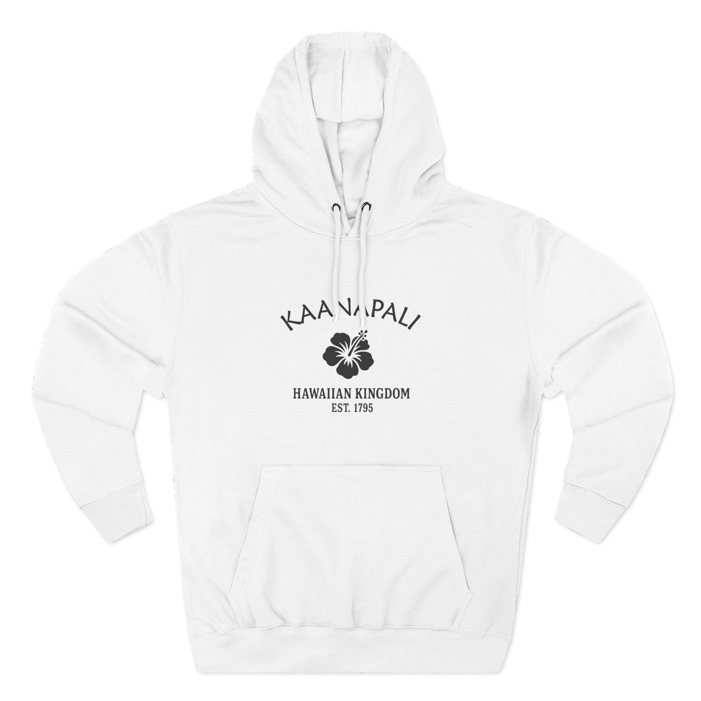 Kaanapali Hawaii Vintage Retro Unisex Heavy Cotton Hoodie - Black Logo