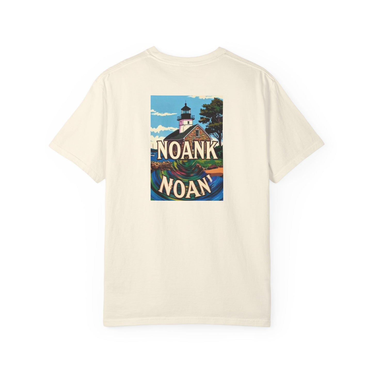 Noank Connecticut Vintage Retro Back Printed Art Series Cotton Tee - Black Logo