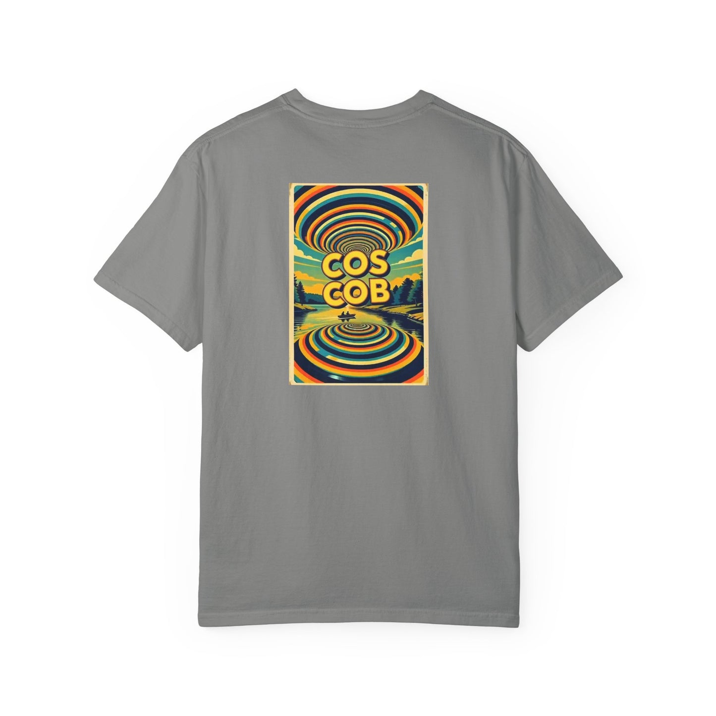 Cos Cob Connecticut Vintage Retro Back Printed Art Series Cotton Tee - Black Logo
