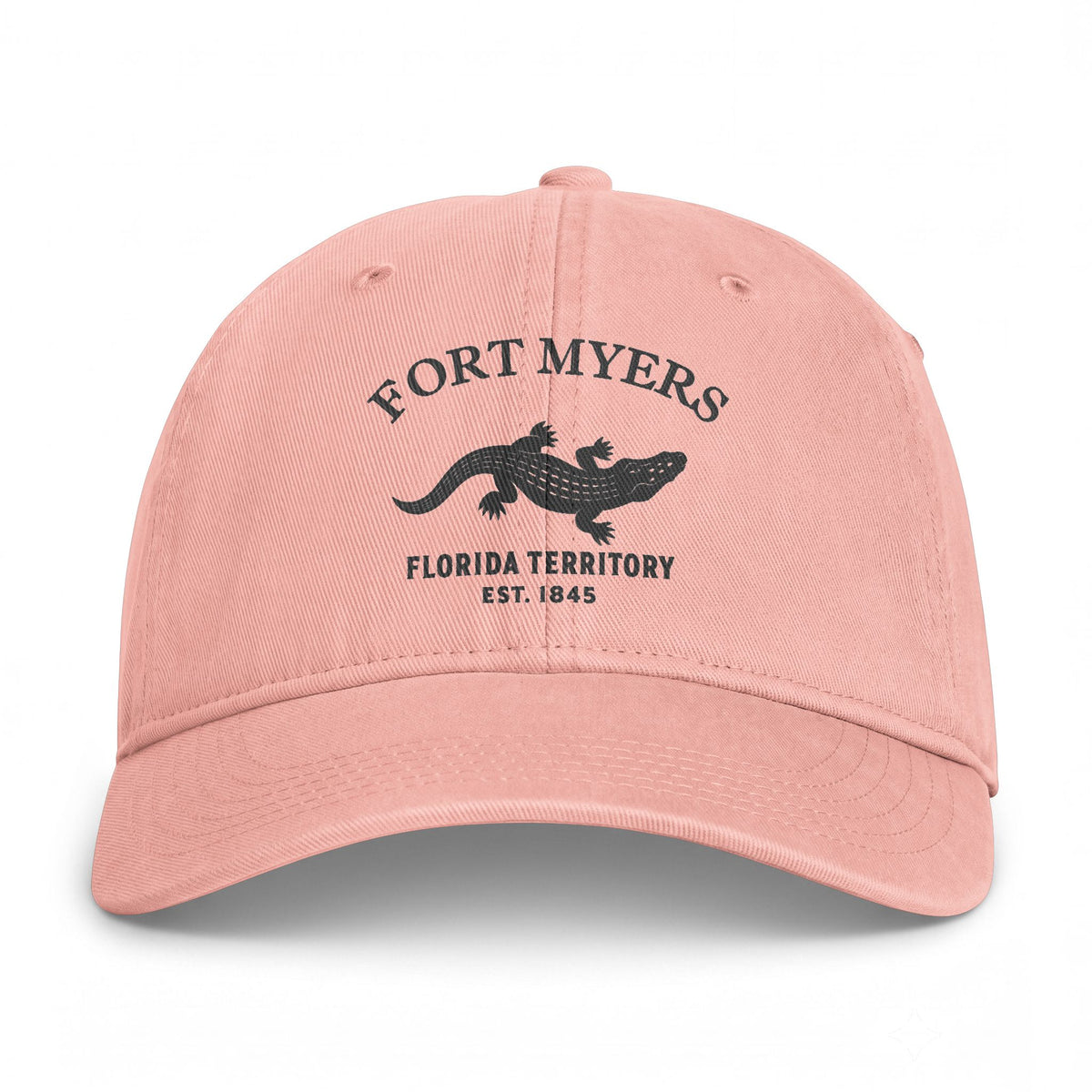 Fort Myers Florida Distressed Cotton Cap - Charcoal Print Logo