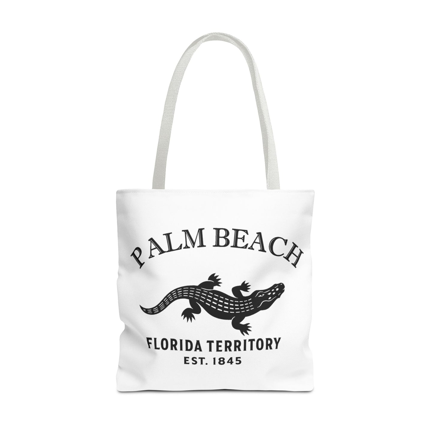 Palm Beach Florida Vintage Retro Light Canvas Tote - Black Logo