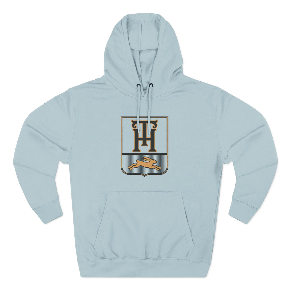 Blue Mist Team Haas Heavyweight Hoodie with Full-Chest TH Family Crest