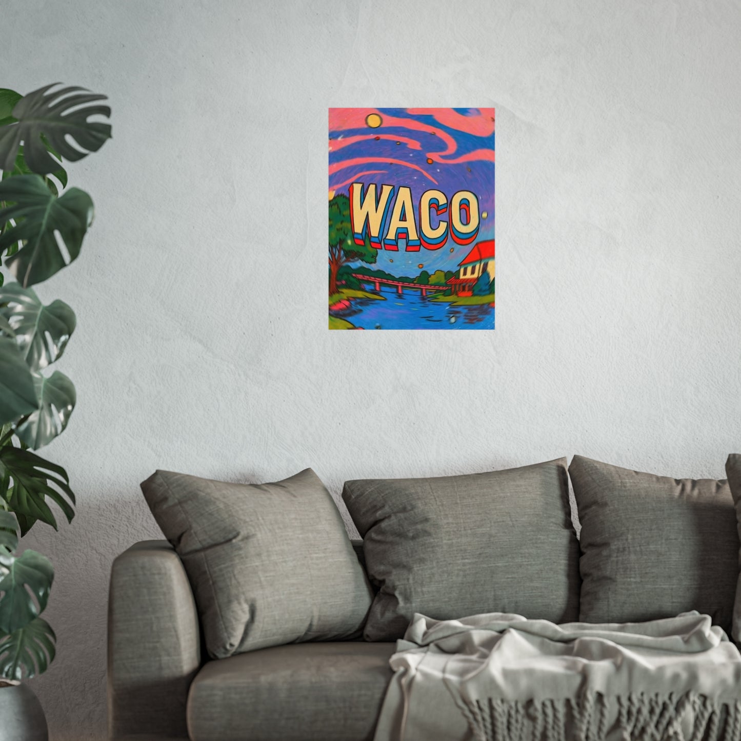 Waco Texas Vintage Retro Giclée Print Art Series Poster