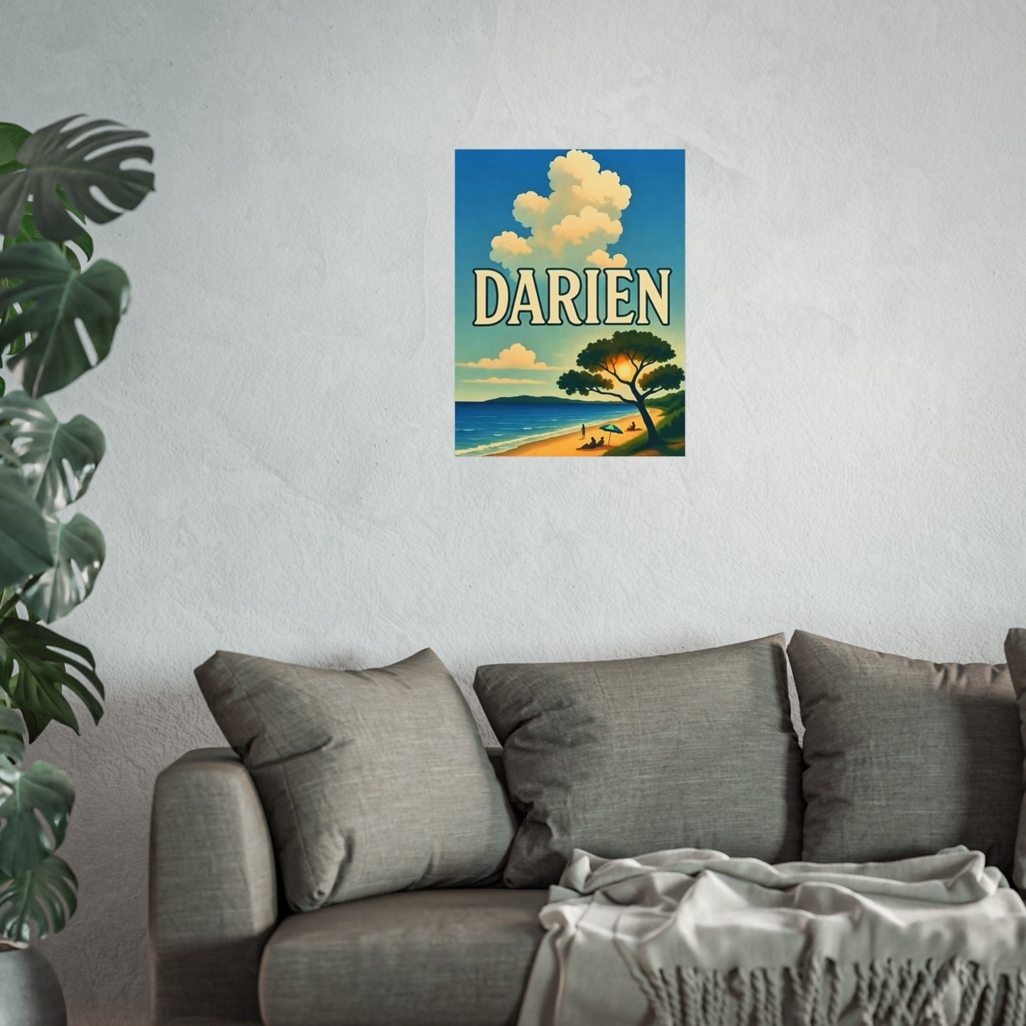 Darien Connecticut Vintage Retro Giclée Print Art Series Poster