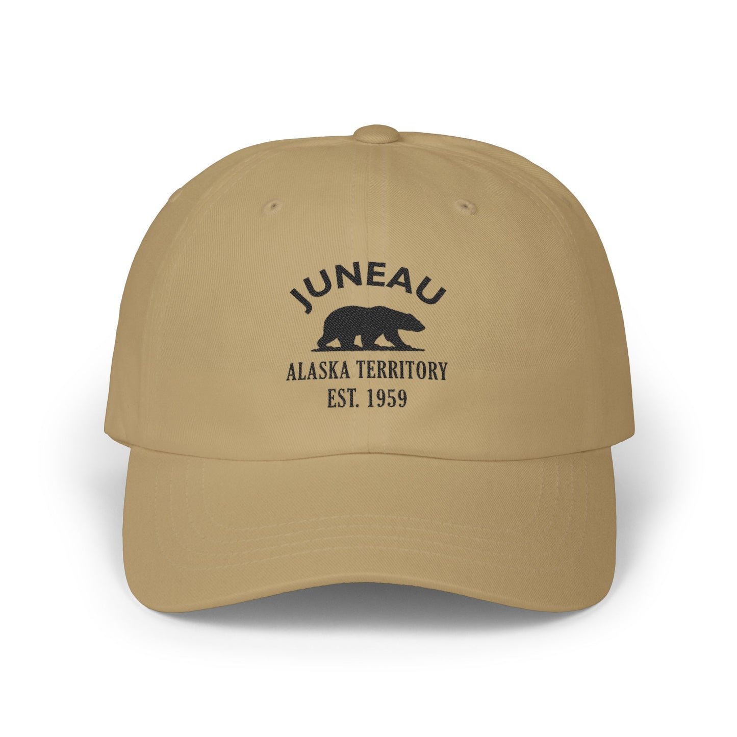 Juneau Alaska Classic Embroidered Vintage Retro Cotton Cap - Black Logo