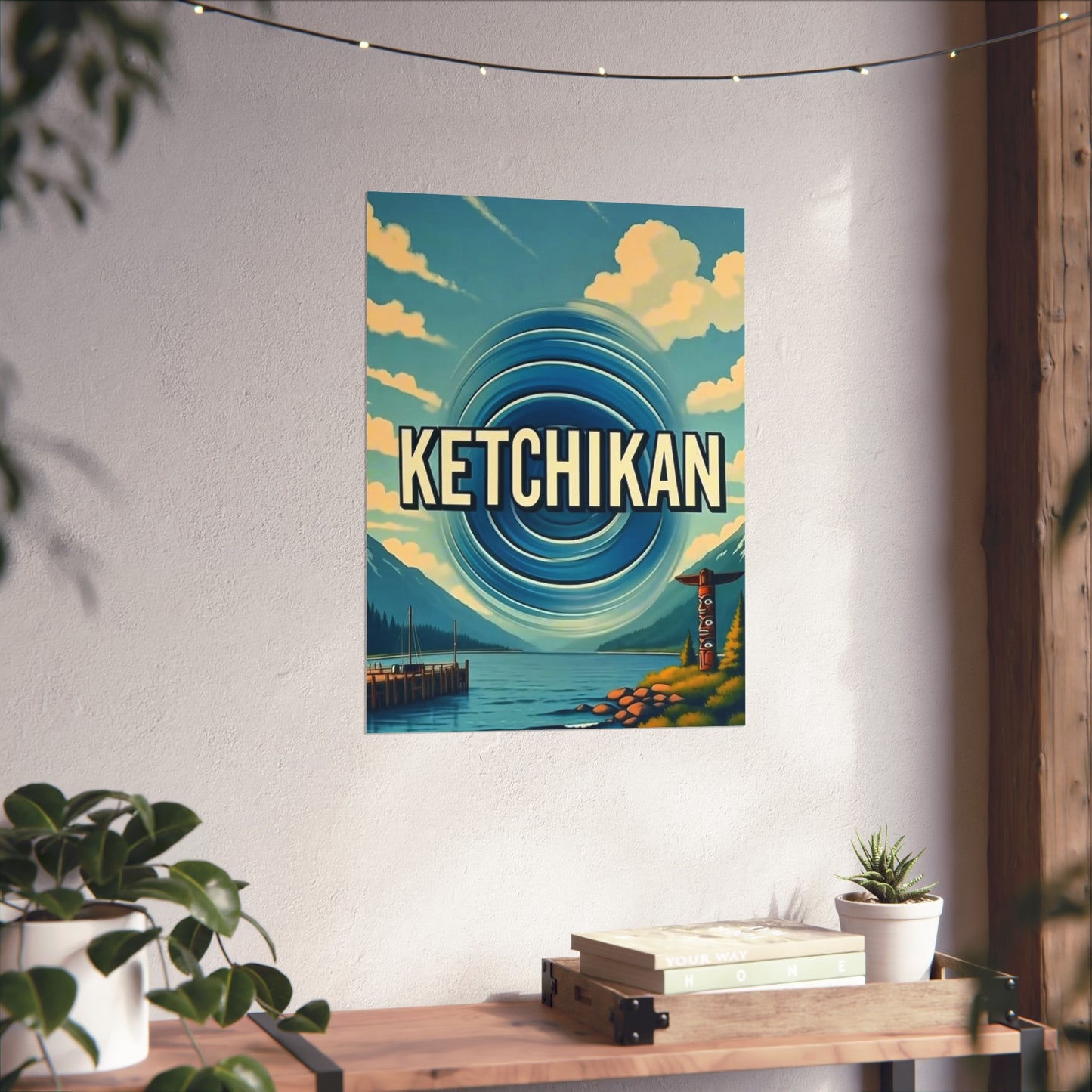 Ketchikan Alaska Vintage Retro Giclée Print Art Series Poster