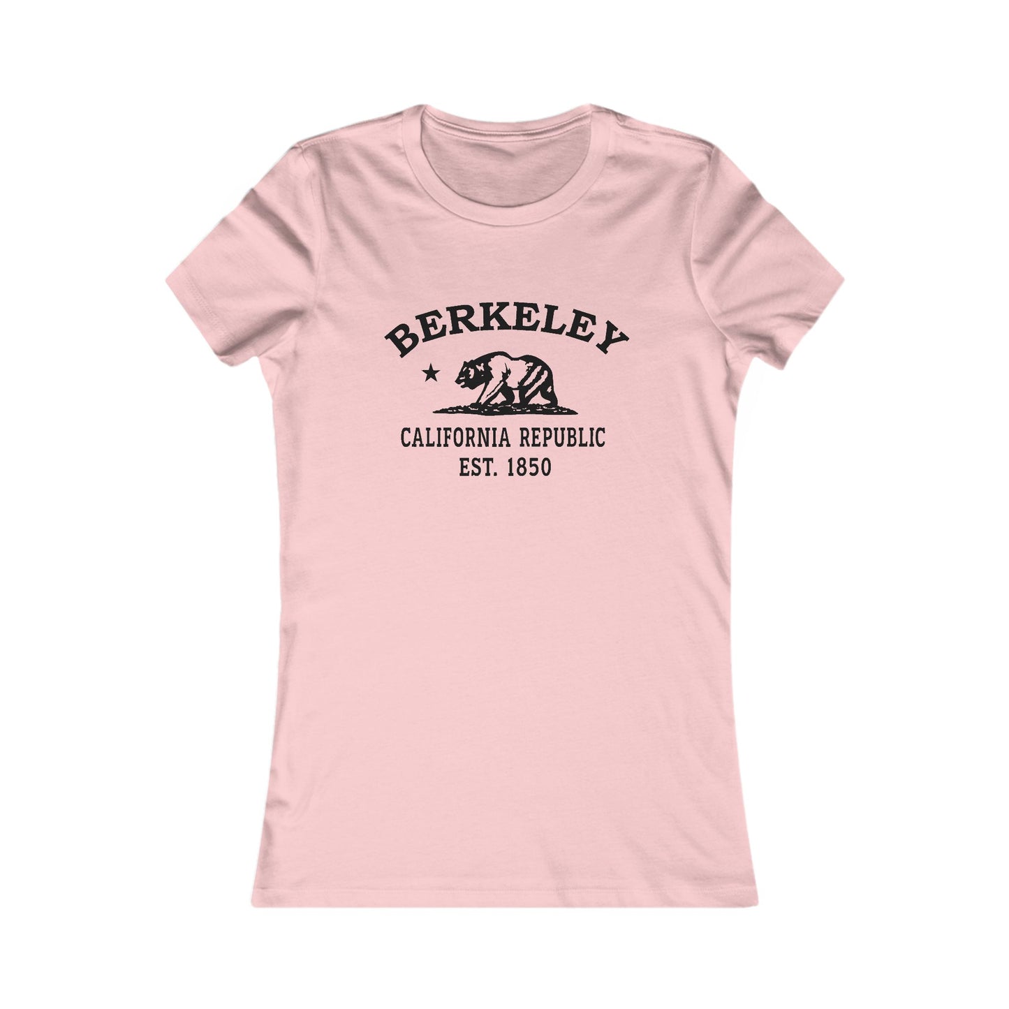 Berkeley California Vintage Retro Womens Fitted Ringspun Cotton Tee - Black Logo