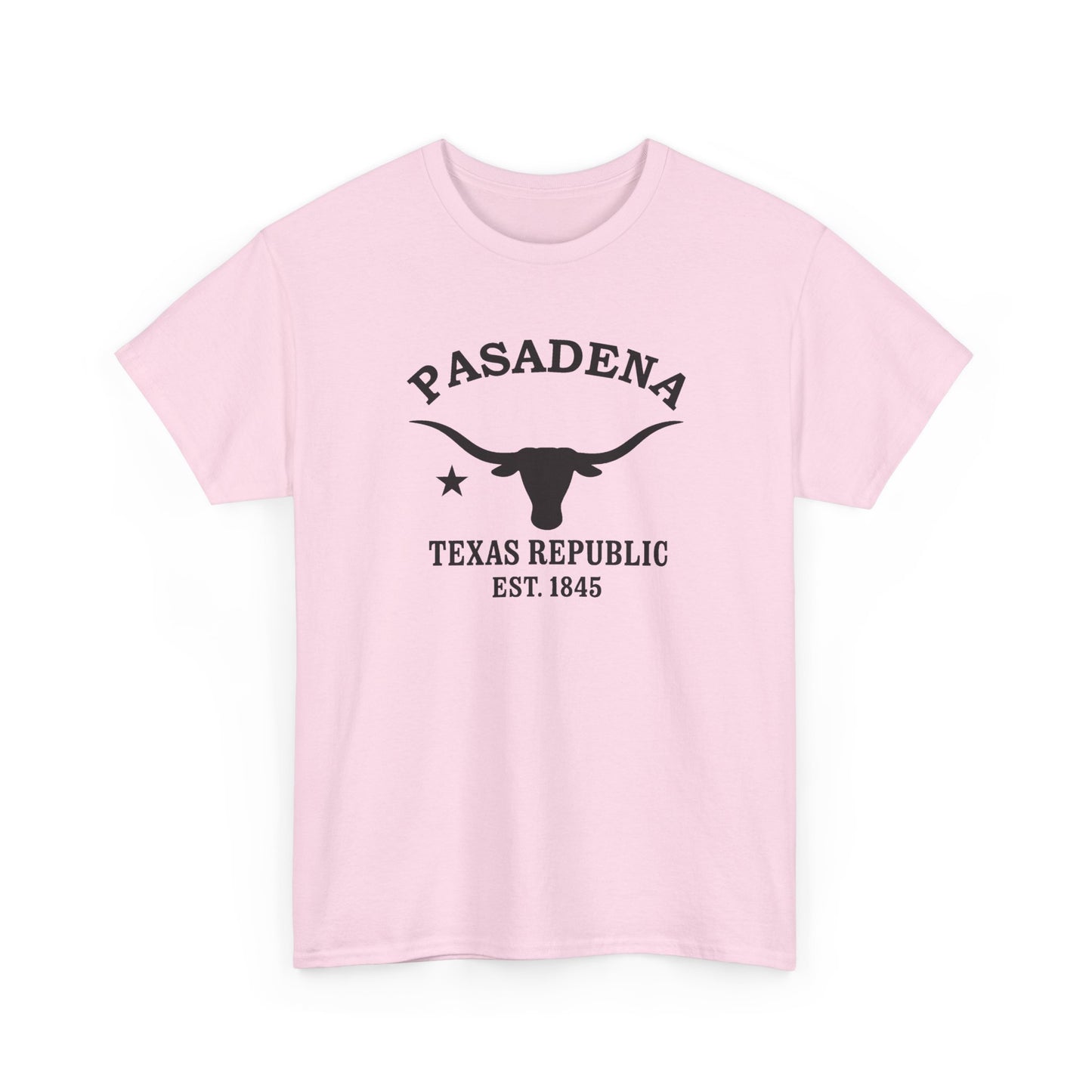 Pasadena Texas Vintage Retro Unisex Heavy Cotton Tee - Black Logo