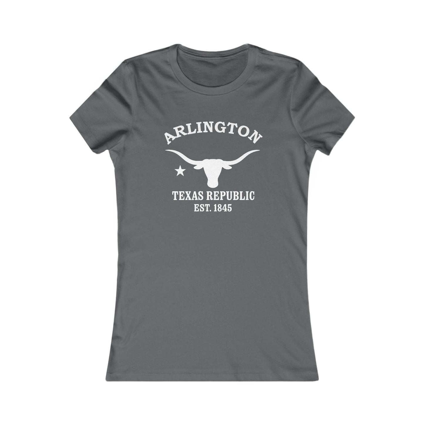 Arlington Texas Vintage Retro Womens Fitted Ringspun Cotton Tee - White Logo