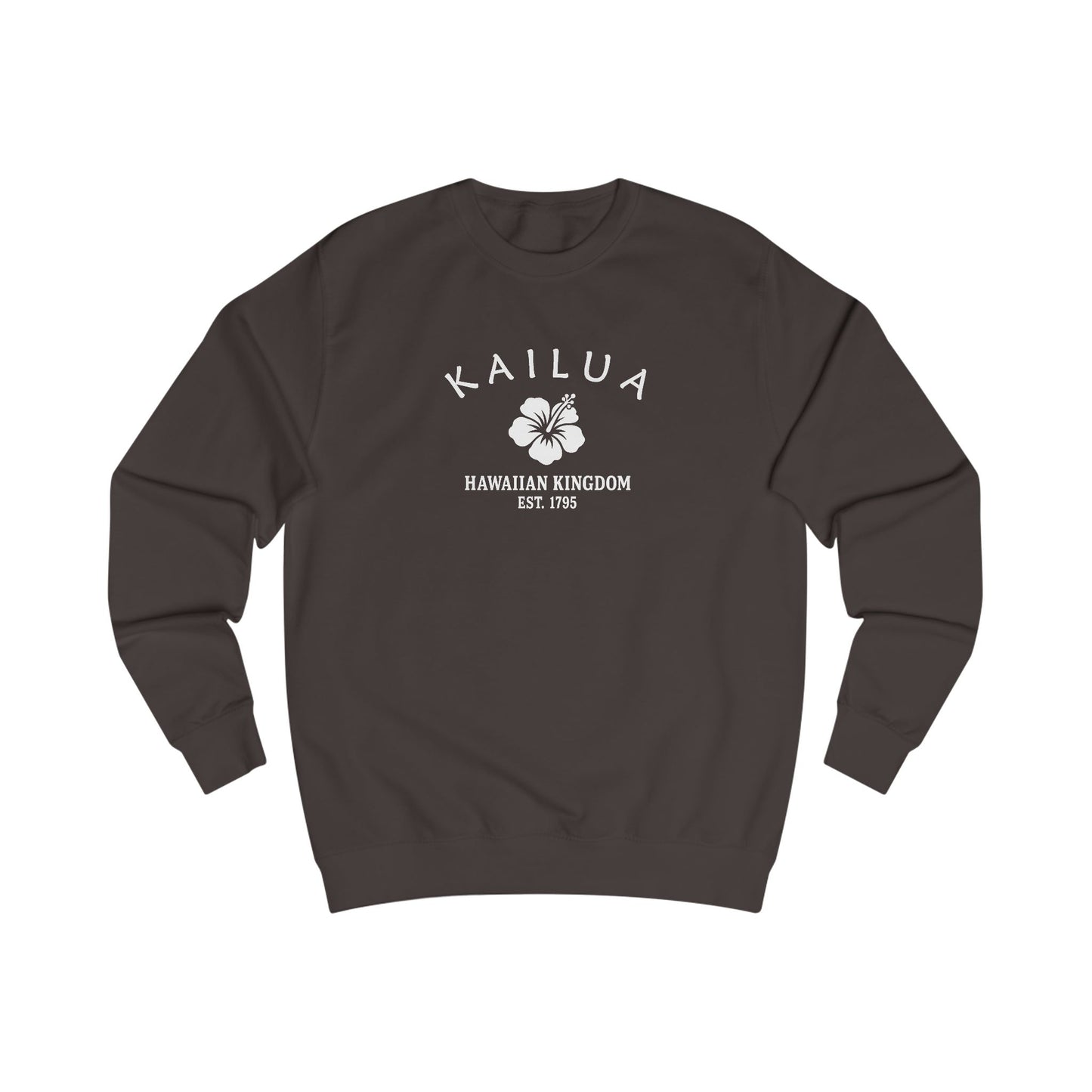 Kailua Hawaii Vintage Retro Premium Crewneck Sweatshirt - White Logo - Bottle Green